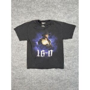 Vintage 2007 WWE Undertaker 16-0 WrestleMania T-Shirt Black Medium Distressed